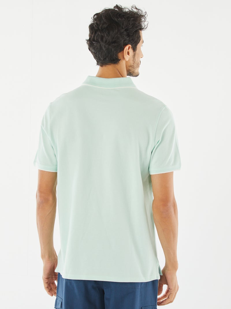 Polo em piqué de algodão Verde - Kiabi