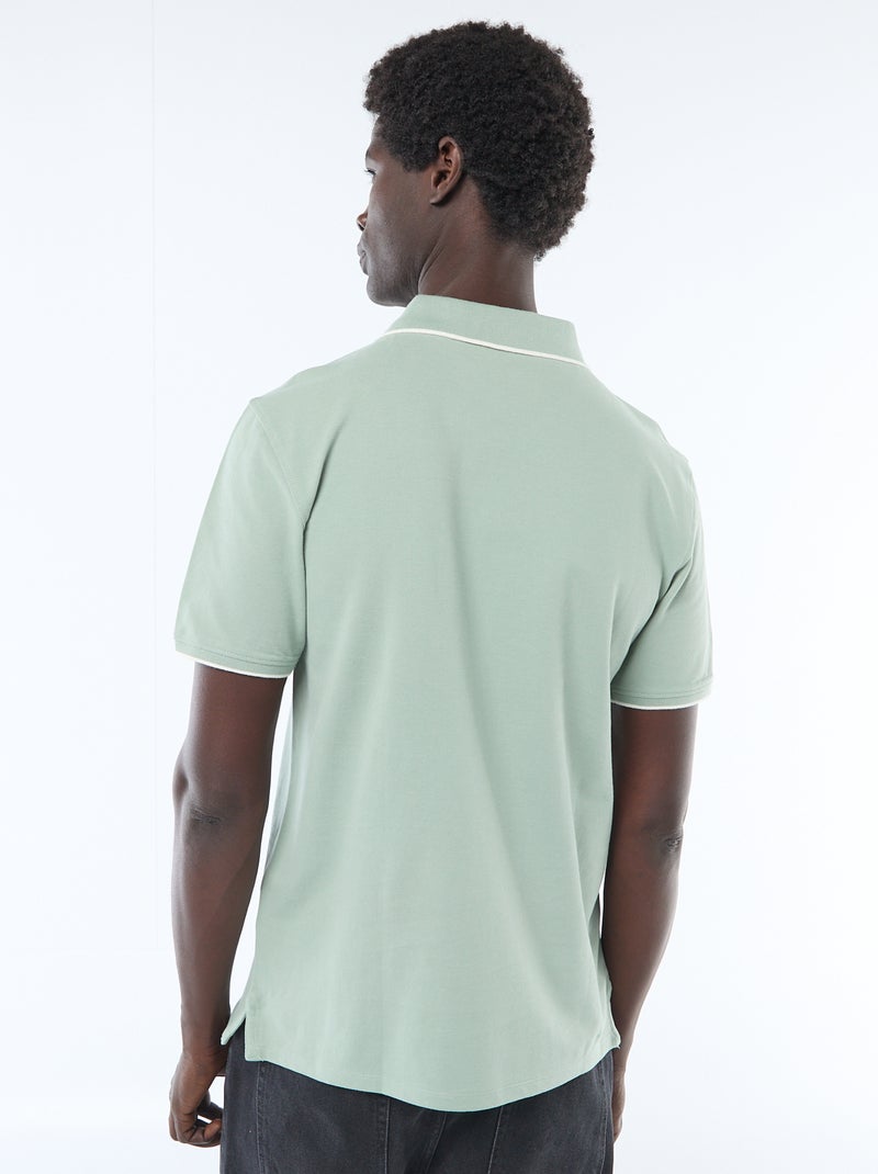 Polo em piqué de algodão Verde - Kiabi
