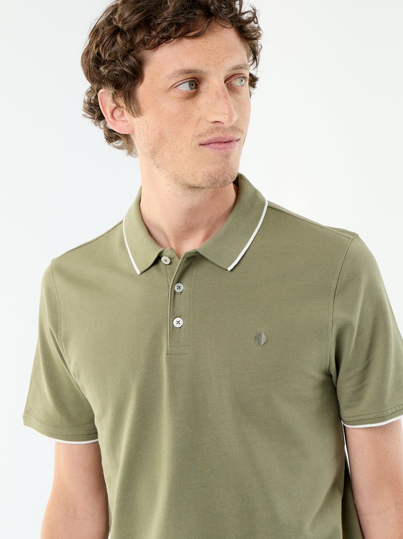 Polo em piqué de algodão Verde - Kiabi