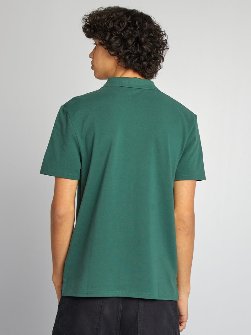 Polo em piqué de algodão VERDE - Kiabi