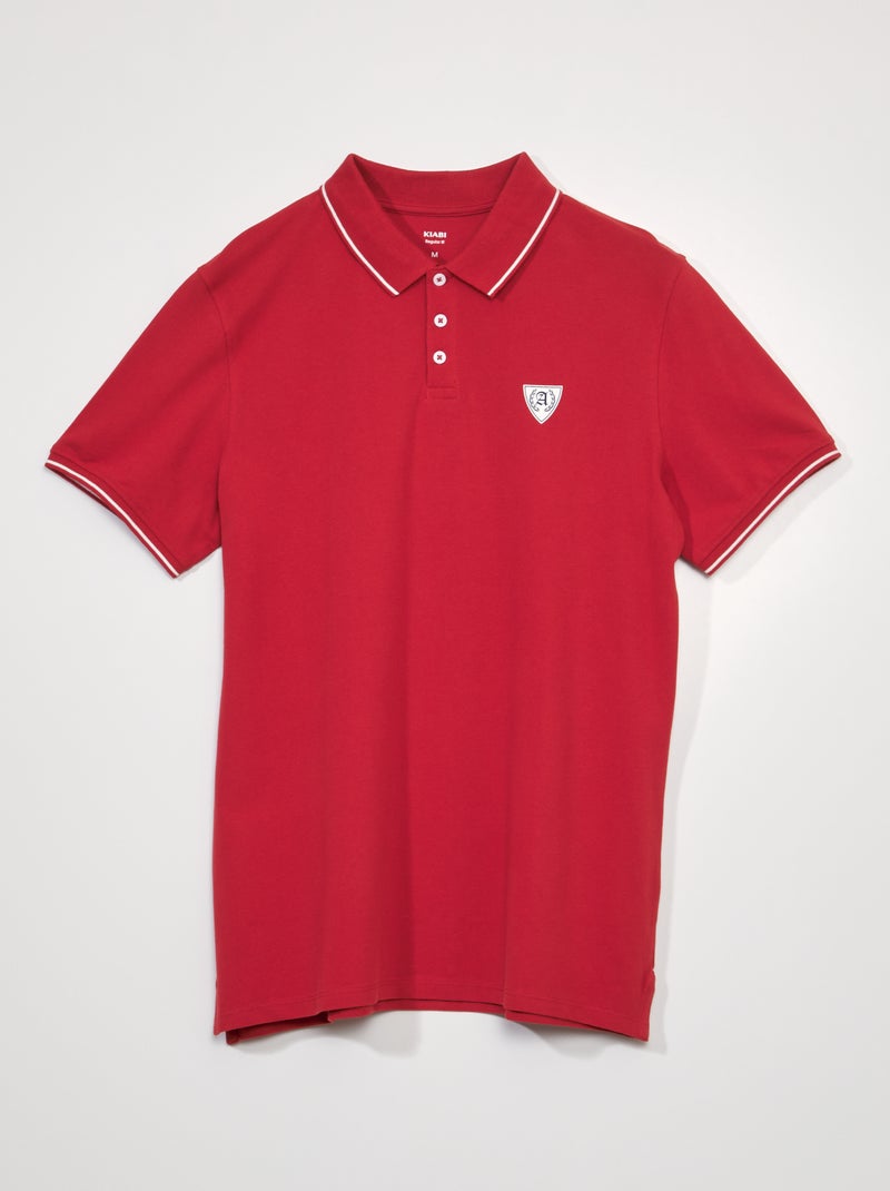 Polo em piqué de algodão VERMELHO - Kiabi