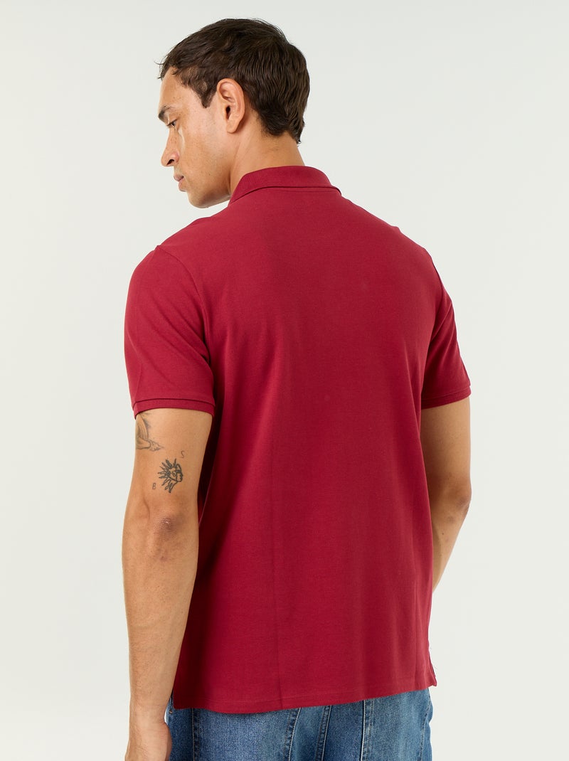 Polo em piqué de algodão Vermelho - Kiabi