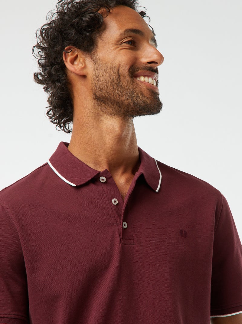 Polo em piqué de algodão Vermelho - Kiabi
