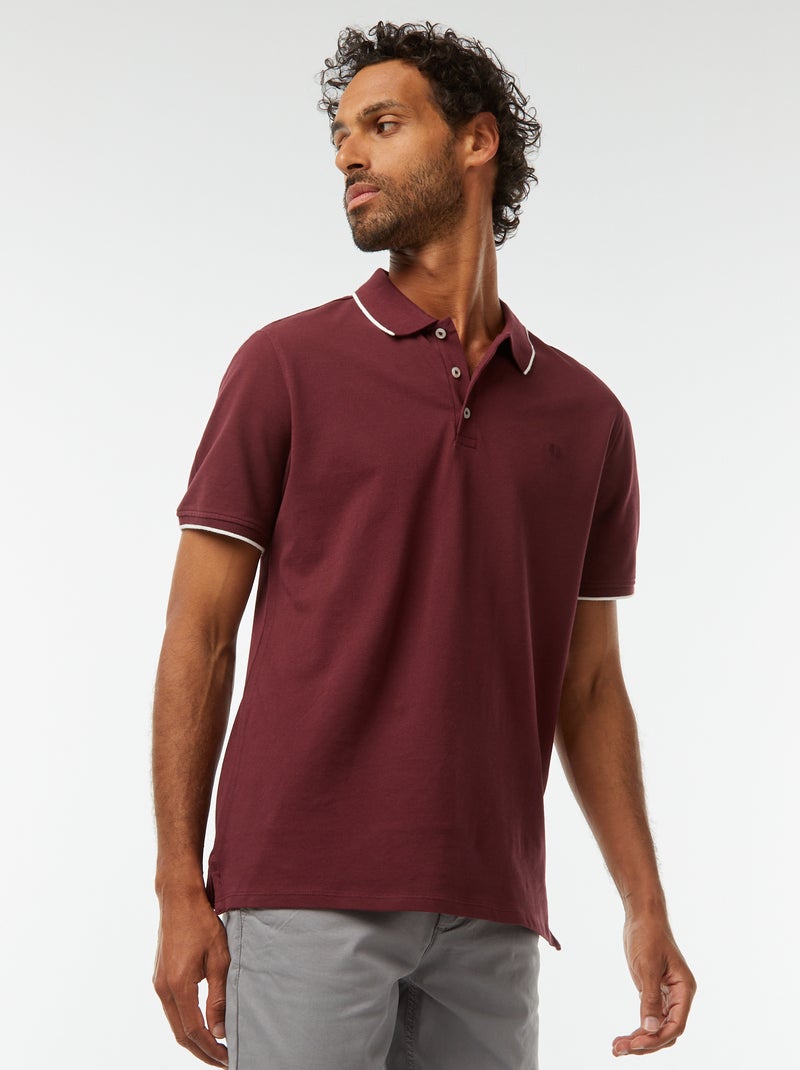 Polo em piqué de algodão Vermelho - Kiabi