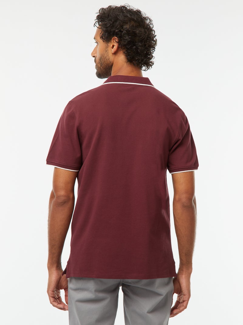 Polo em piqué de algodão Vermelho - Kiabi