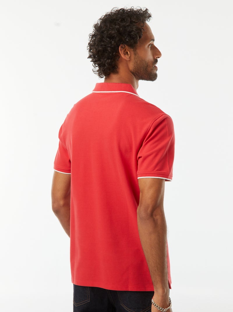Polo em piqué de algodão Vermelho - Kiabi
