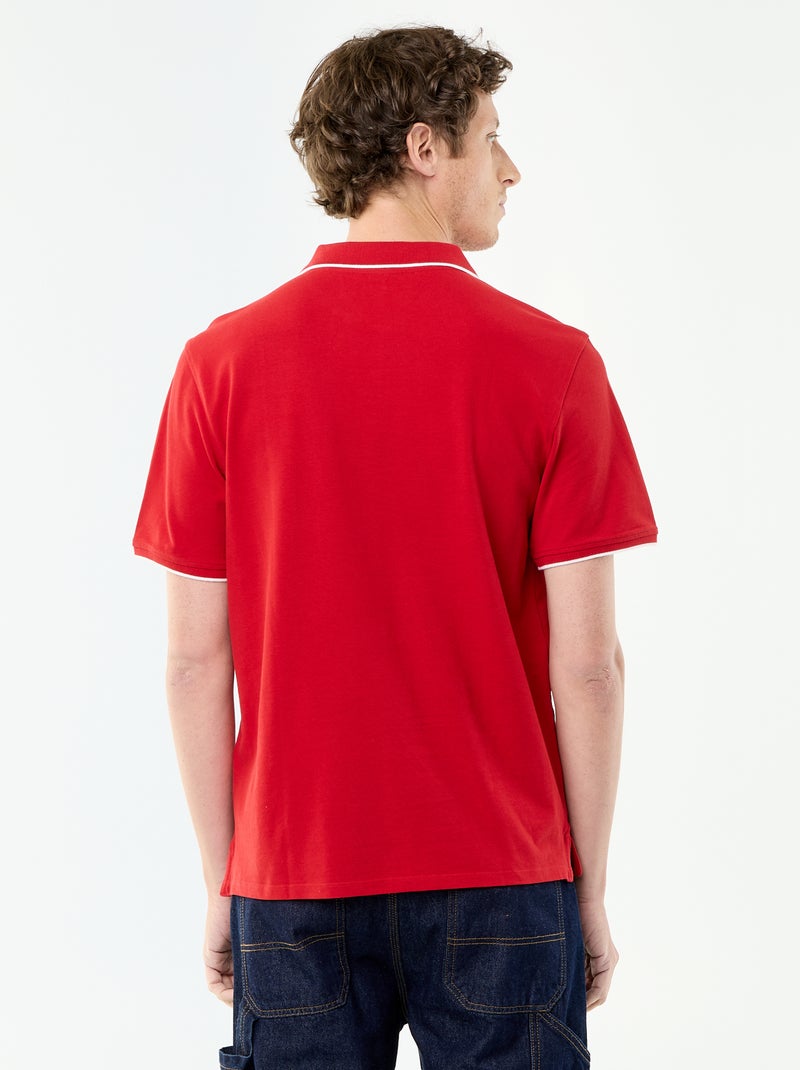 Polo em piqué de algodão Vermelho - Kiabi