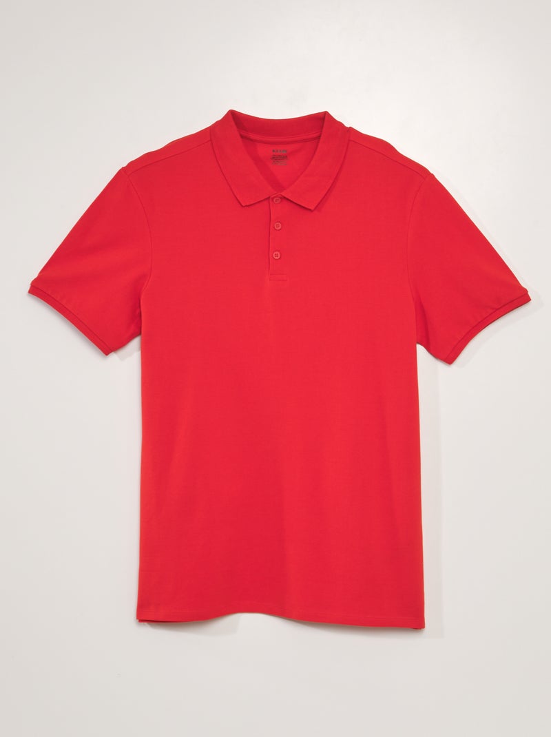 Polo Em Piqué De Algodão Vermelho Kiabi 7 00€