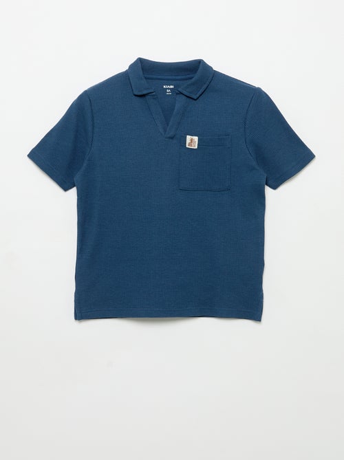 Polo em tecido de favo de mel - Kiabi