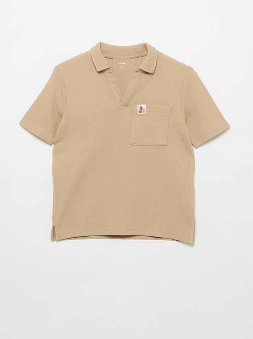 Polo em tecido de favo de mel - Kiabi
