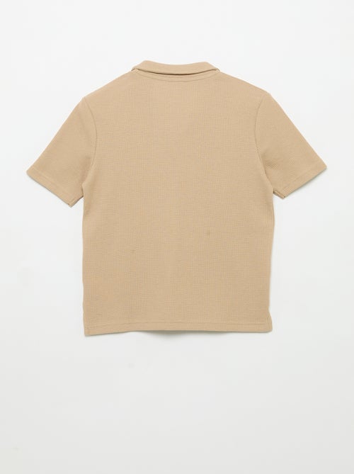 Polo em tecido de favo de mel - Kiabi