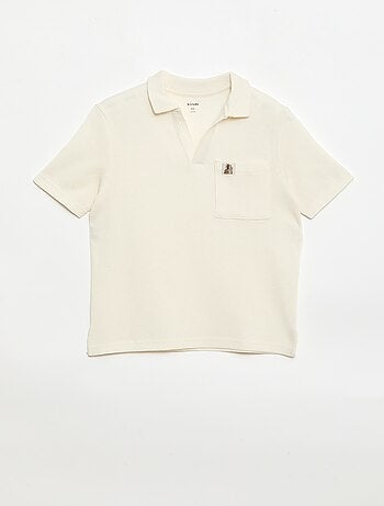 Polo em tecido de favo de mel