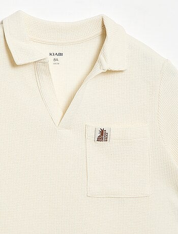 Polo em tecido de favo de mel