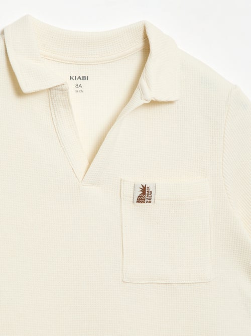 Polo em tecido de favo de mel - Kiabi