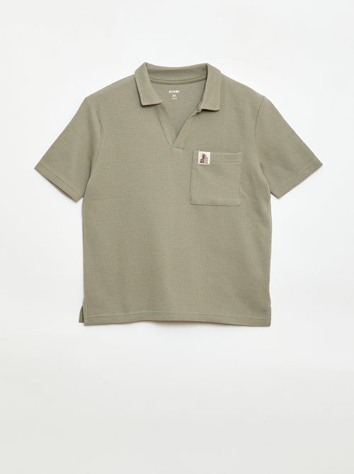 Polo em tecido de favo de mel - Kiabi
