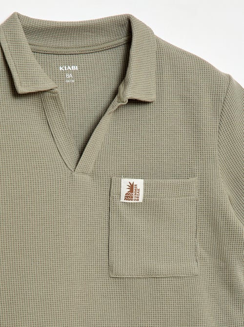 Polo em tecido de favo de mel - Kiabi