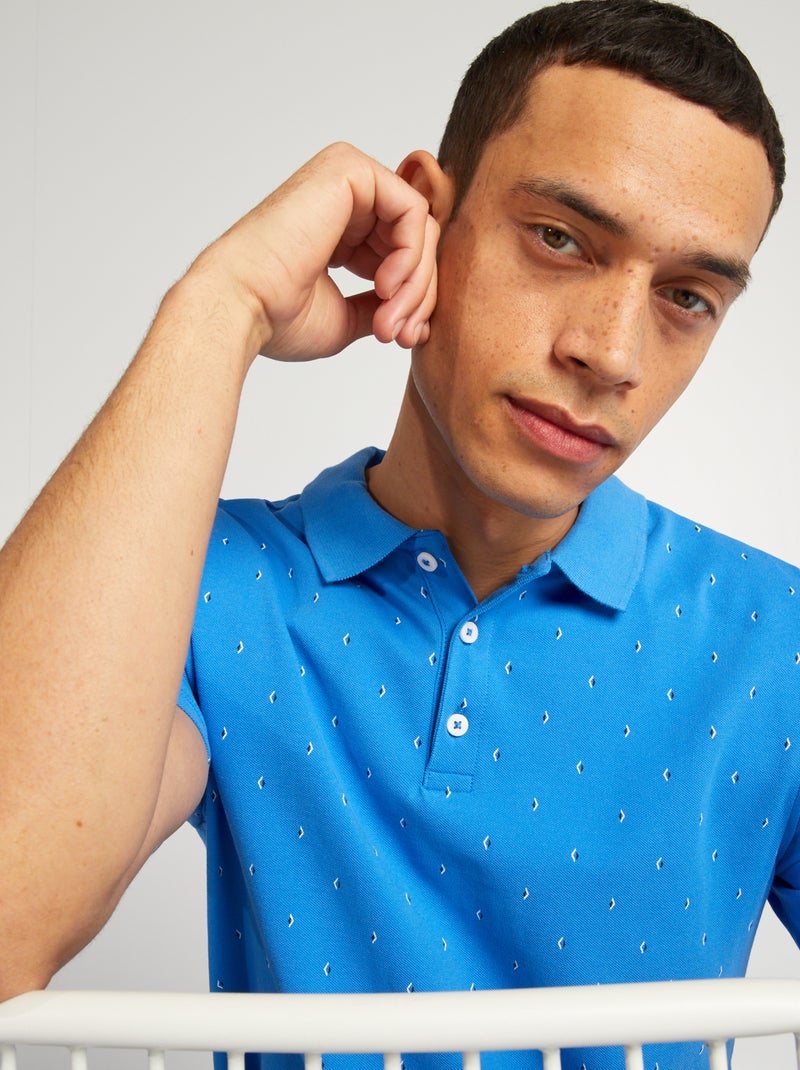 Polo estampado AZUL - Kiabi