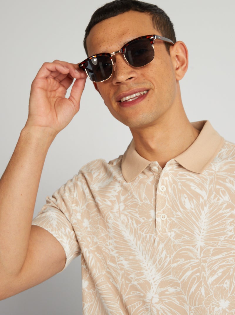 Polo estampado BEGE - Kiabi