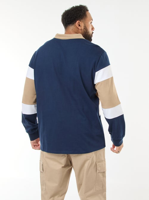 Polo estilo color block de mangas compridas - Kiabi