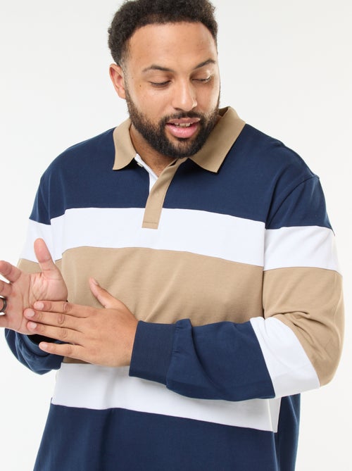 Polo estilo color block de mangas compridas - Kiabi