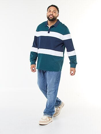 Polo estilo color block de mangas compridas