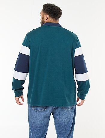 Polo estilo color block de mangas compridas