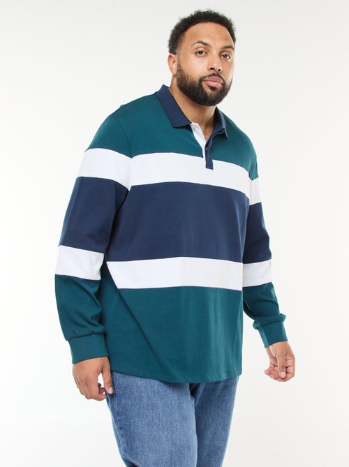 Polo estilo color block de mangas compridas - Kiabi