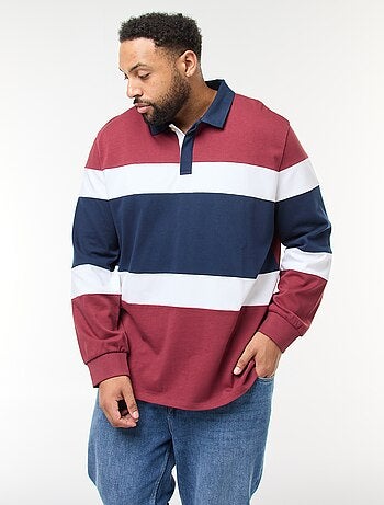 Polo estilo color block de mangas compridas