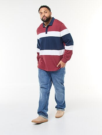 Polo estilo color block de mangas compridas