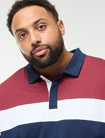 Polo estilo color block de mangas compridas