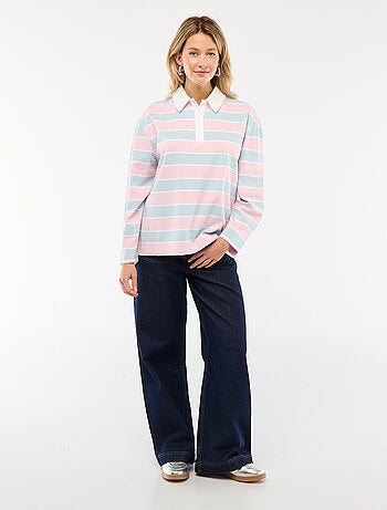 Polo estilo rugby de manga comprida