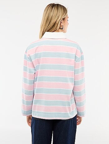 Polo estilo rugby de manga comprida