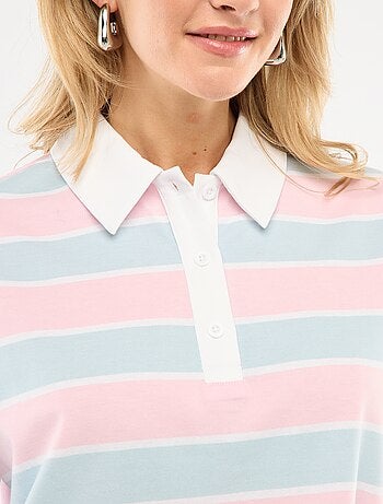 Polo estilo rugby de manga comprida