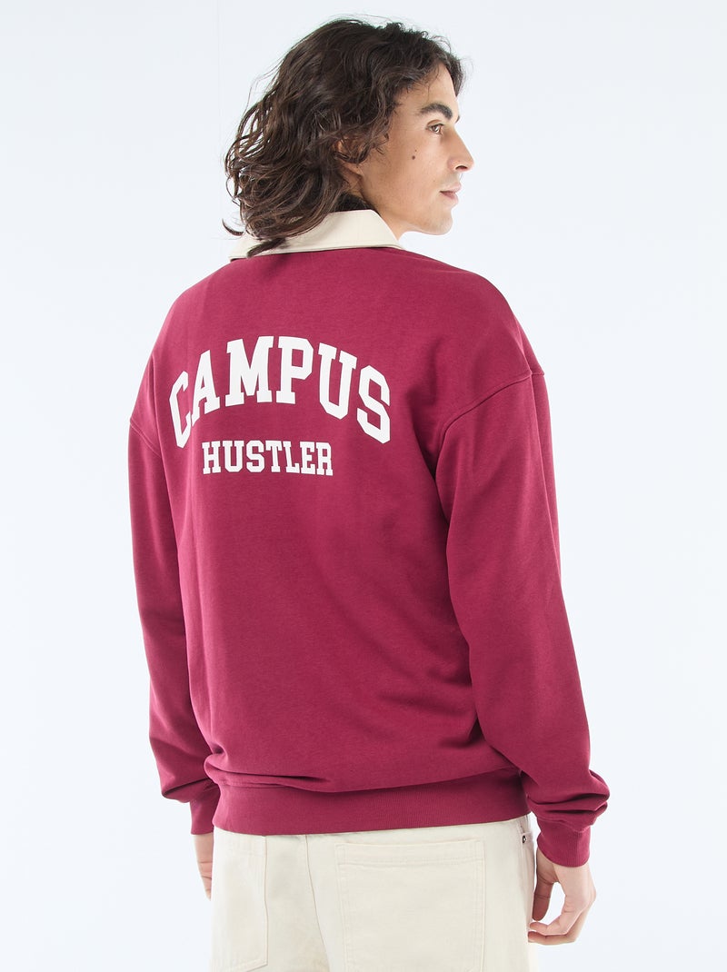 Polo estilo râguebi de mangas compridas Vermelho - Kiabi