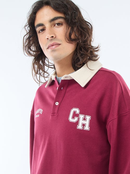 Polo estilo râguebi de mangas compridas - Kiabi