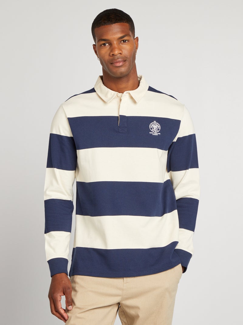 Polo estilo Rugby AZUL - Kiabi