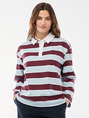 Polo estilo rugby de manga comprida