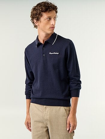 Polo estilo rugby de manga comprida