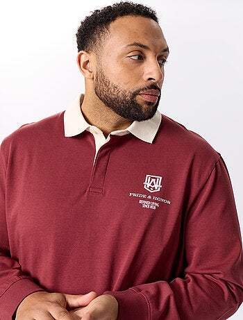 Polo estilo rugby de manga comprida