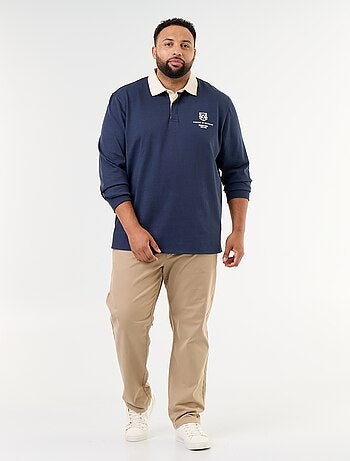 Polo estilo rugby de manga comprida
