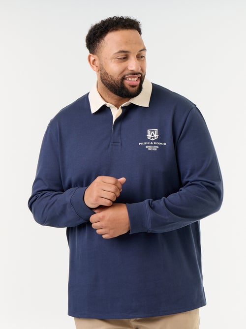 Polo estilo rugby de manga comprida - Kiabi