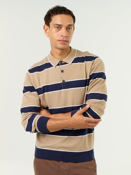 Polo estilo rugby de manga comprida - Kiabi