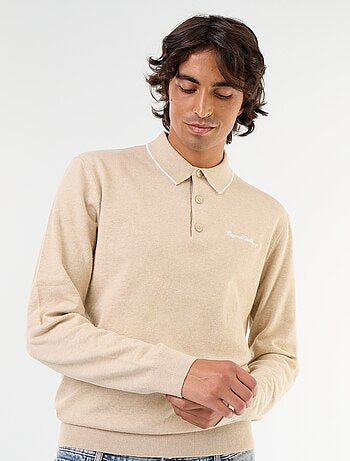 Polo estilo rugby de manga comprida