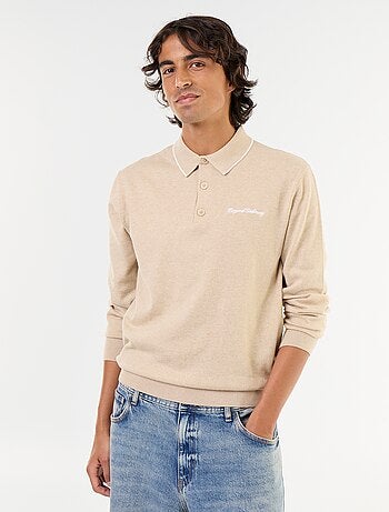 Polo estilo rugby de manga comprida