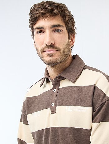 Polo estilo rugby de manga comprida