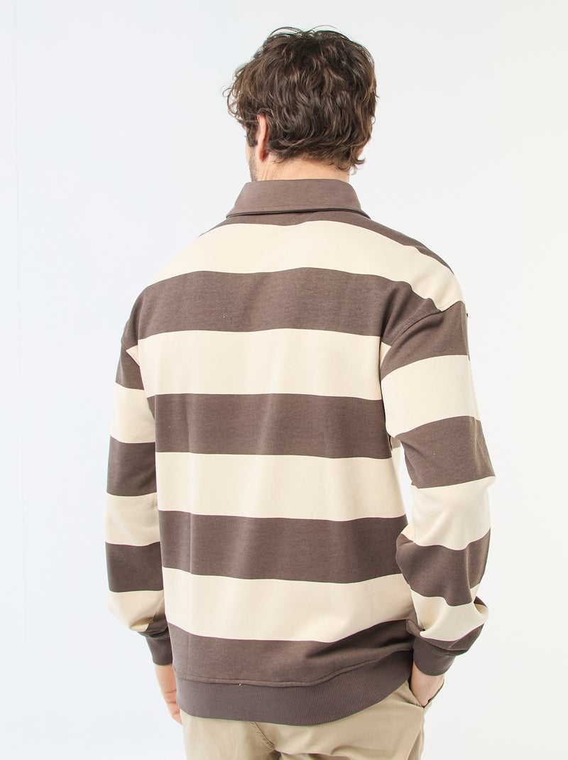 Polo estilo rugby de manga comprida Branco - Kiabi