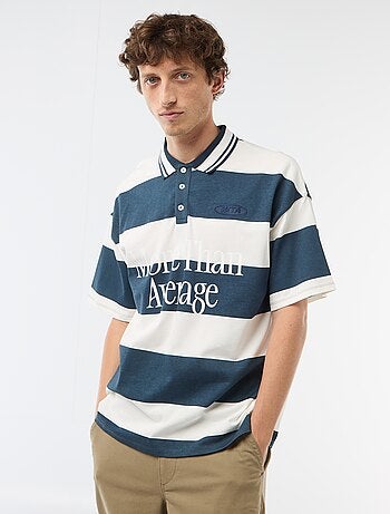 Polo estilo rugby de manga curta