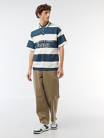 Polo estilo rugby de manga curta