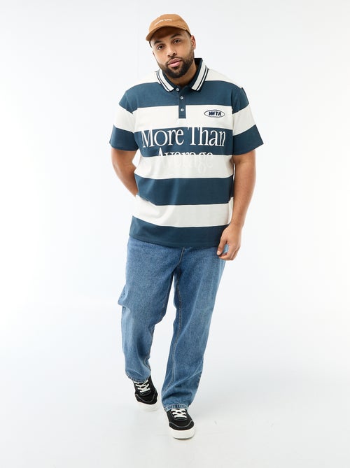 Polo estilo rugby de manga curta - Kiabi