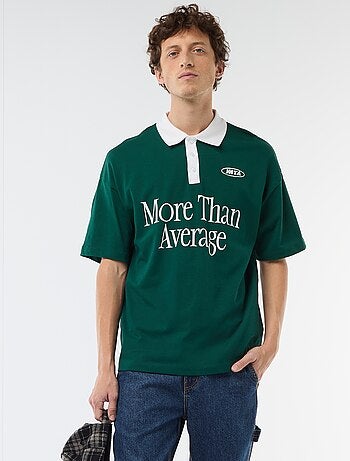 Polo estilo rugby de manga curta